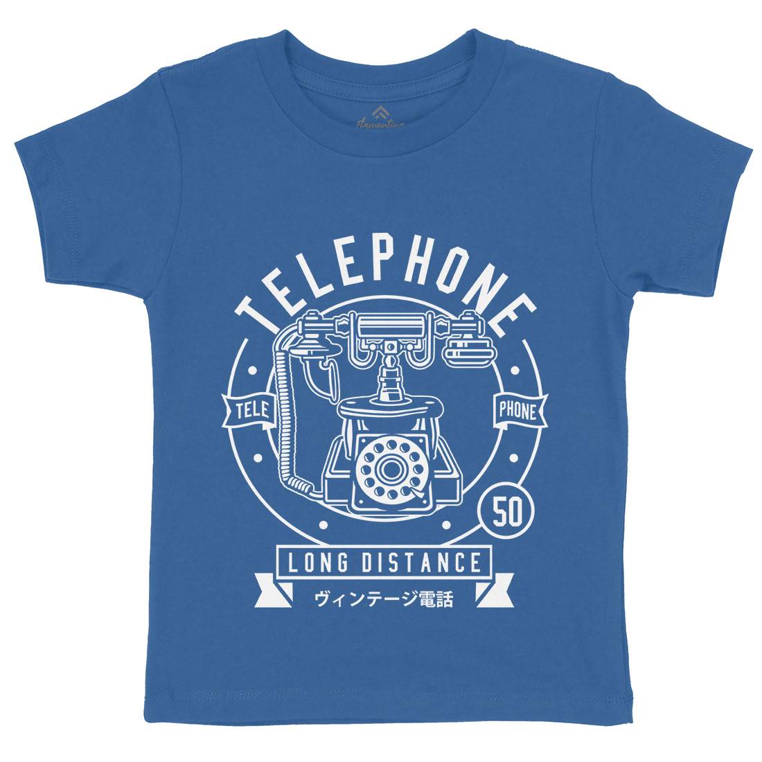 Vintage Telephone Kids Organic Crew Neck T-Shirt Retro B667