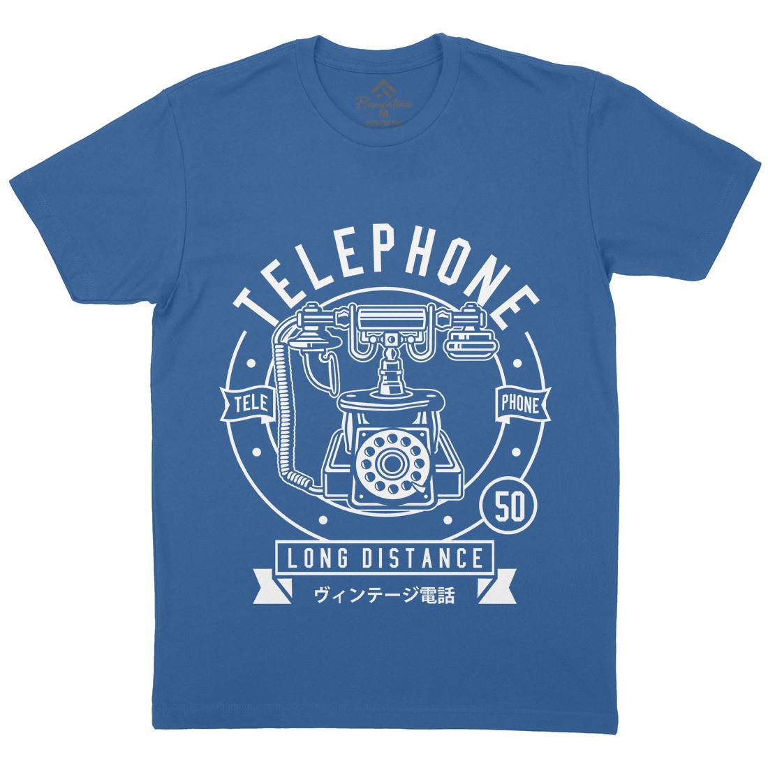 Vintage Telephone Mens Organic Crew Neck T-Shirt Retro B667