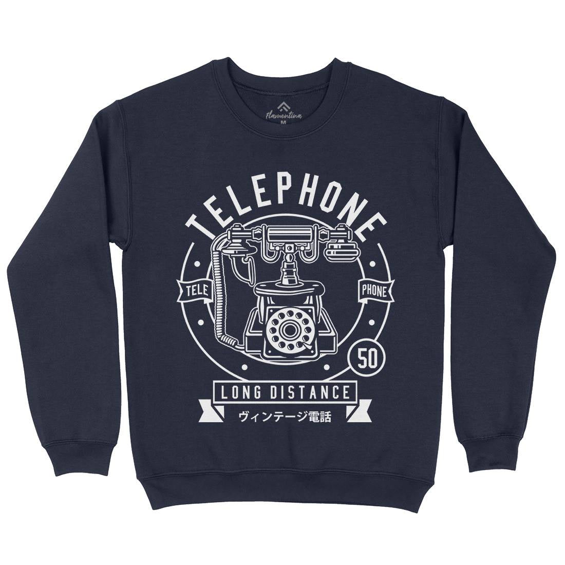 Vintage Telephone Mens Crew Neck Sweatshirt Retro B667