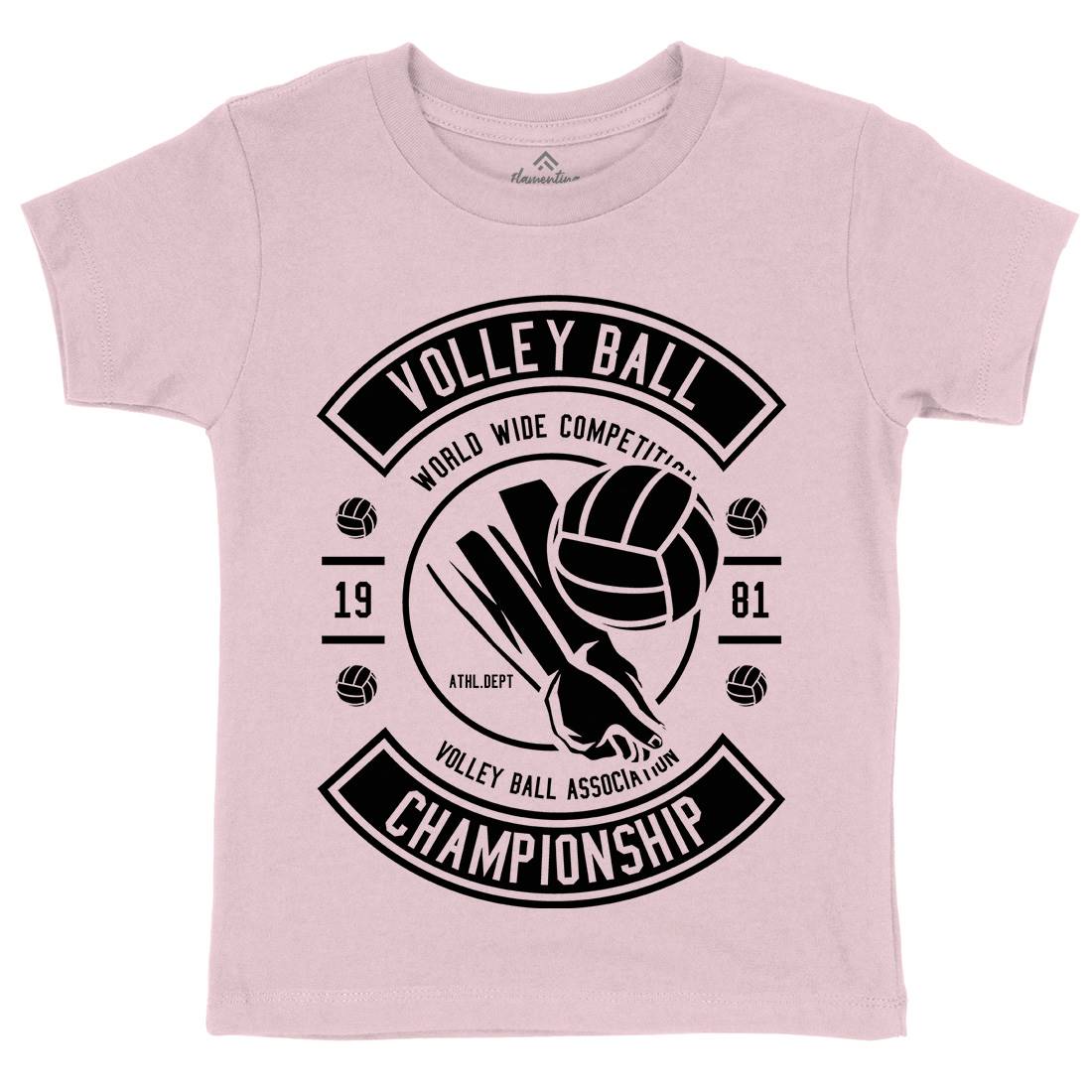 Volley Ball Kids Crew Neck T-Shirt Sport B668
