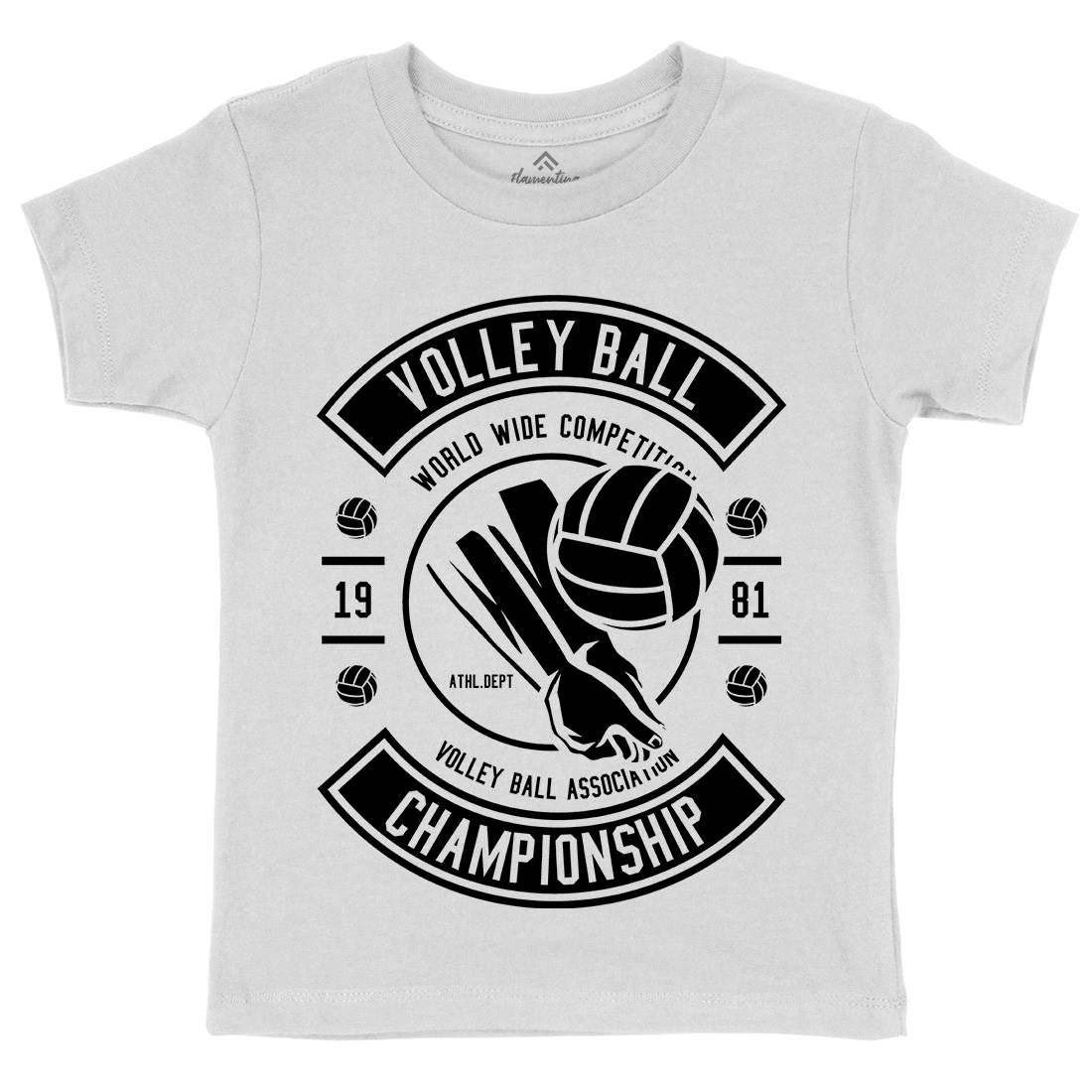 Volley Ball Kids Crew Neck T-Shirt Sport B668