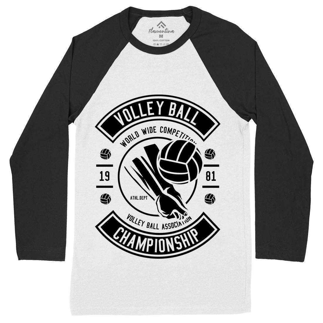 Volley Ball Mens Long Sleeve Baseball T-Shirt Sport B668