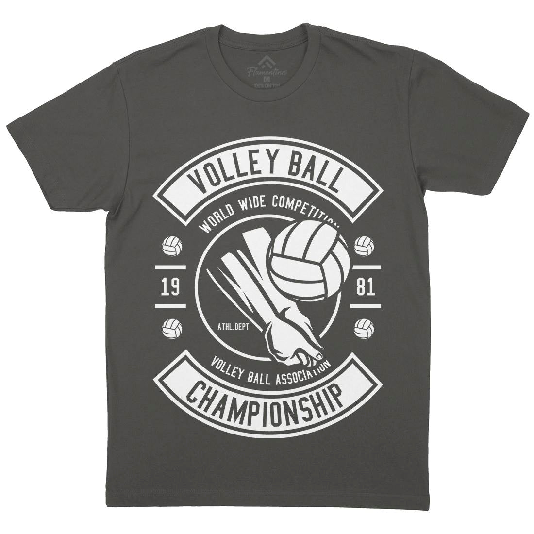 Volley Ball Mens Crew Neck T-Shirt Sport B668