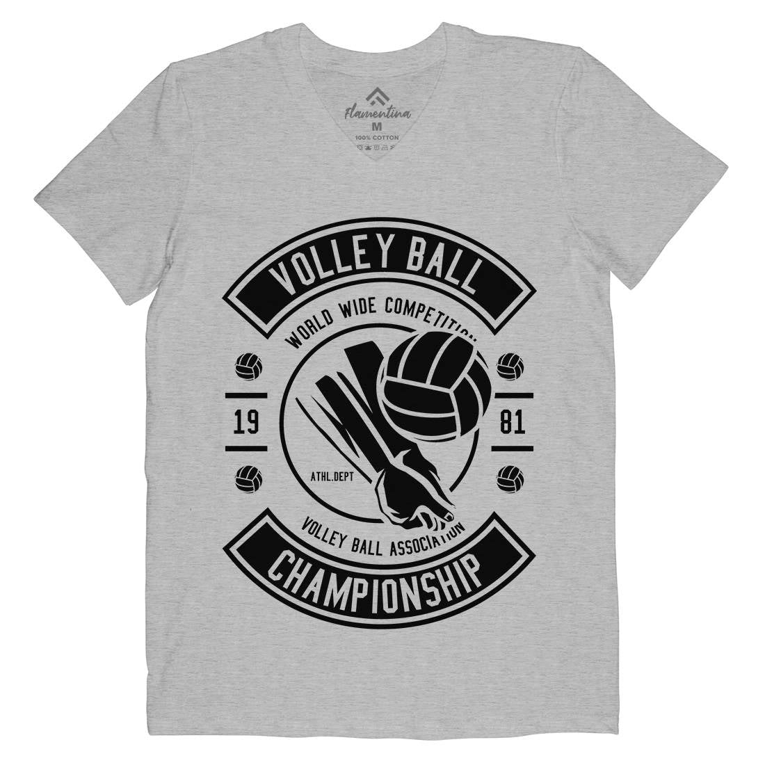 Volley Ball Mens V-Neck T-Shirt Sport B668