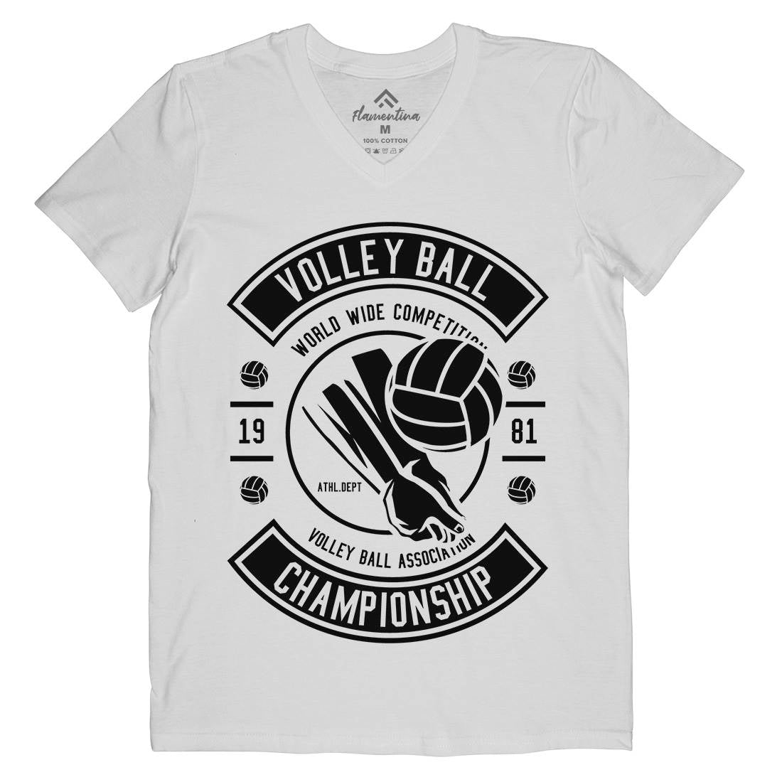 Volley Ball Mens V-Neck T-Shirt Sport B668