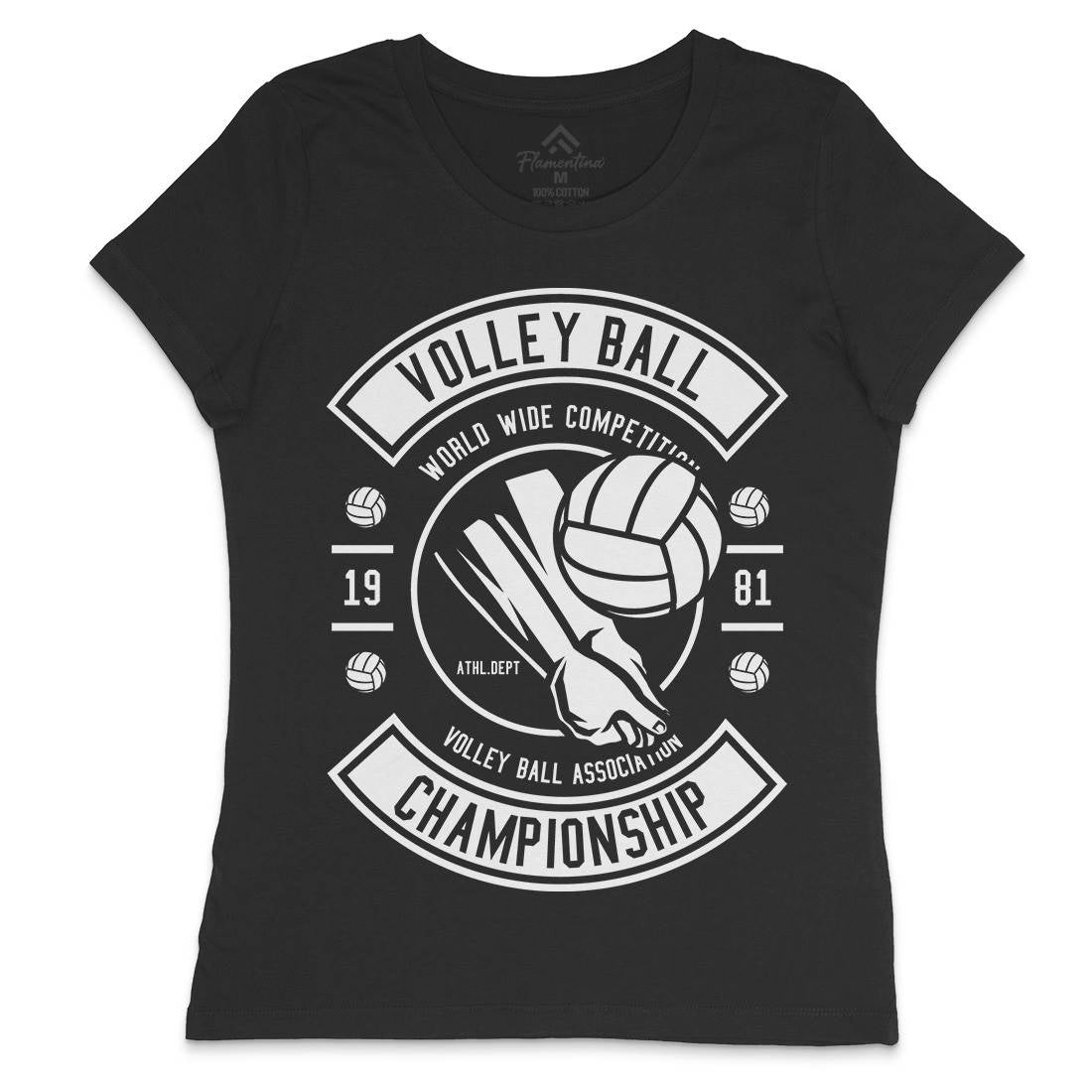 Volley Ball Womens Crew Neck T-Shirt Sport B668