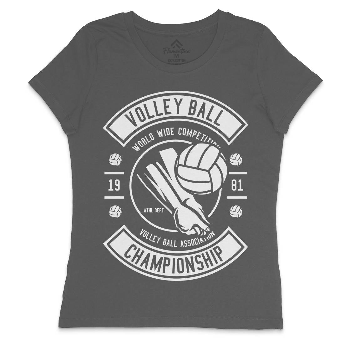 Volley Ball Womens Crew Neck T-Shirt Sport B668