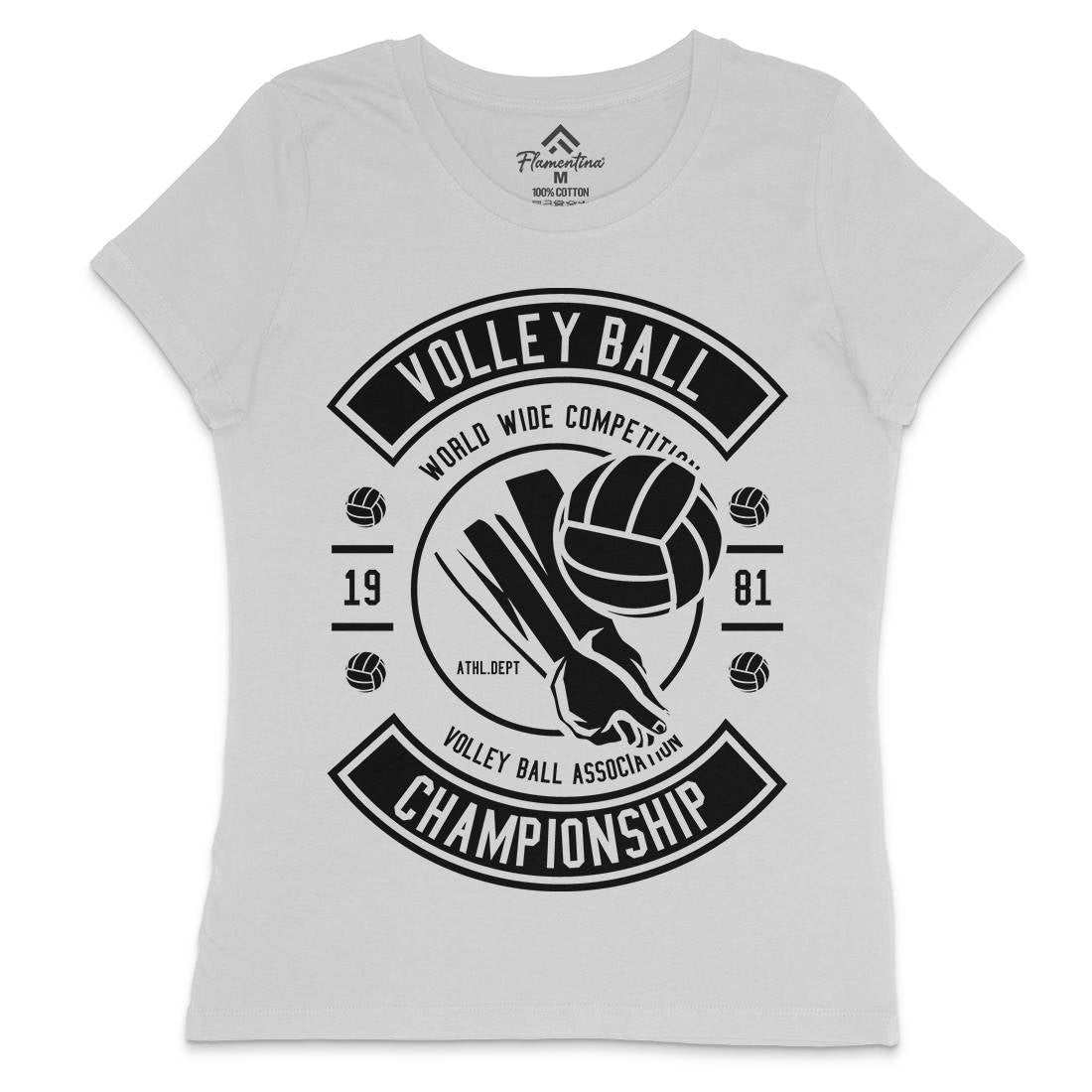 Volley Ball Womens Crew Neck T-Shirt Sport B668