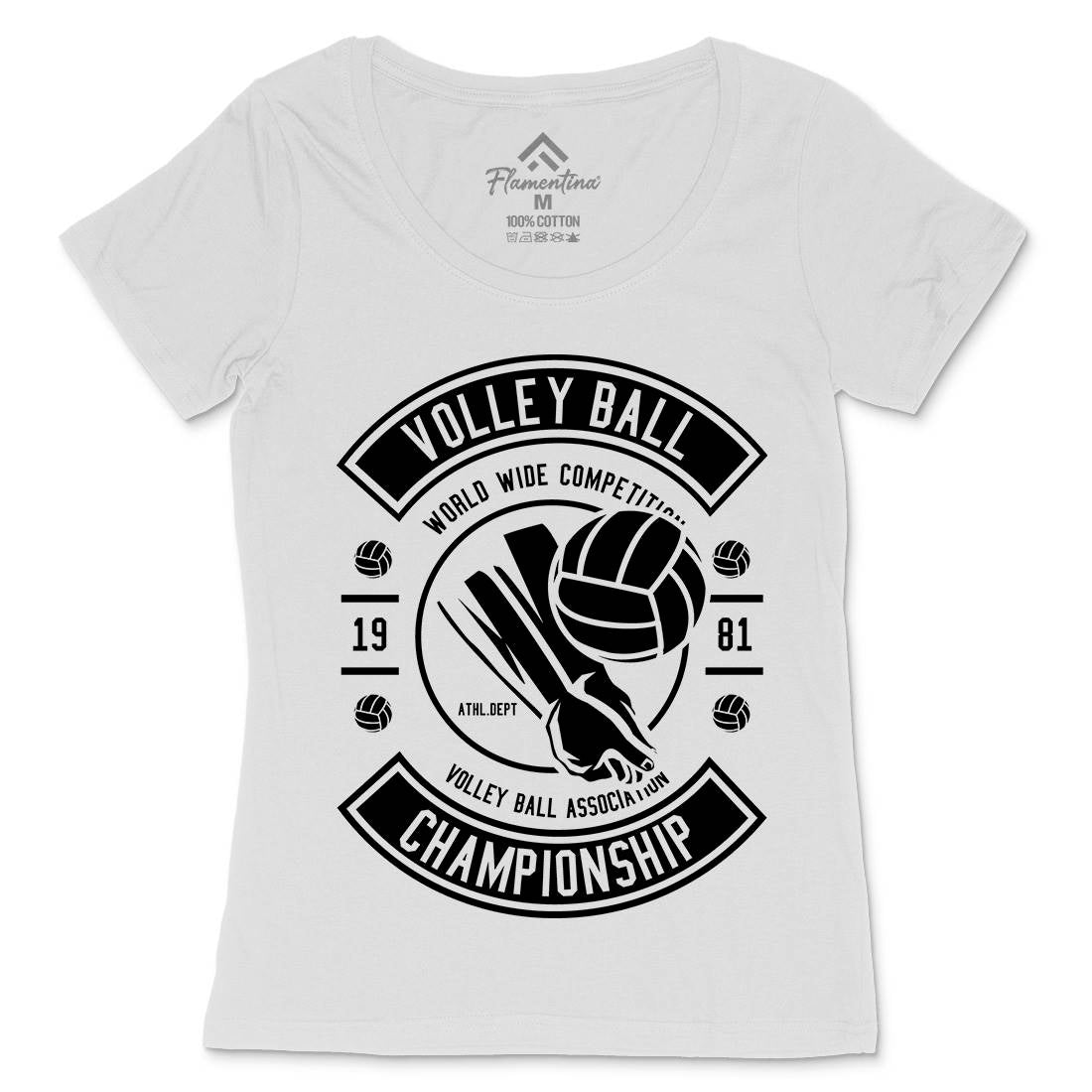 Volley Ball Womens Scoop Neck T-Shirt Sport B668