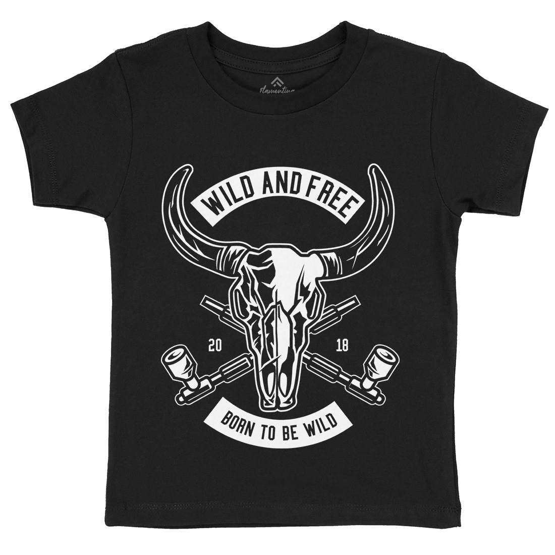 Wild And Free Kids Organic Crew Neck T-Shirt American B669