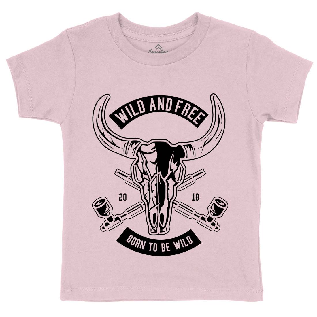 Wild And Free Kids Organic Crew Neck T-Shirt American B669