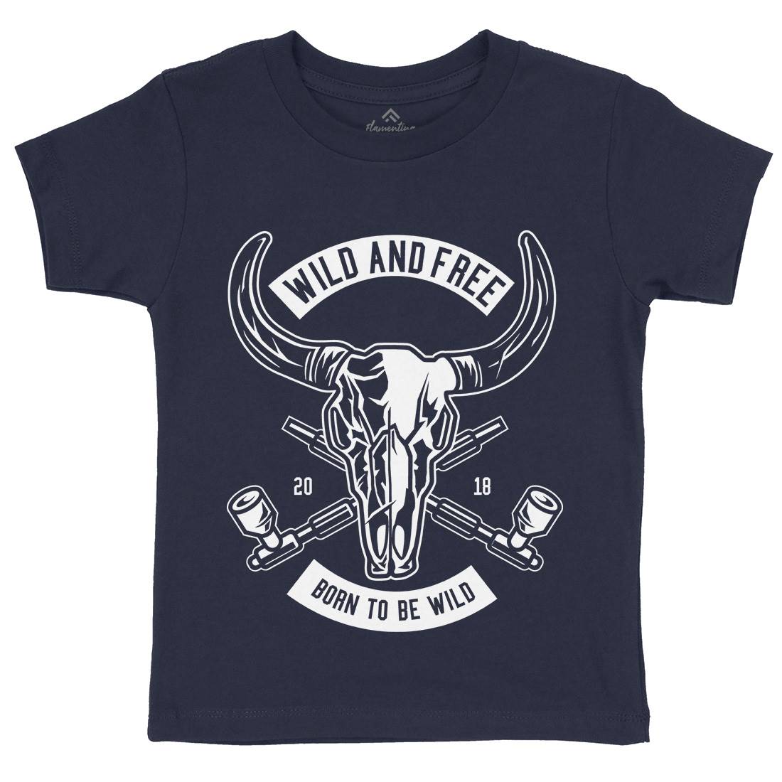Wild And Free Kids Crew Neck T-Shirt American B669