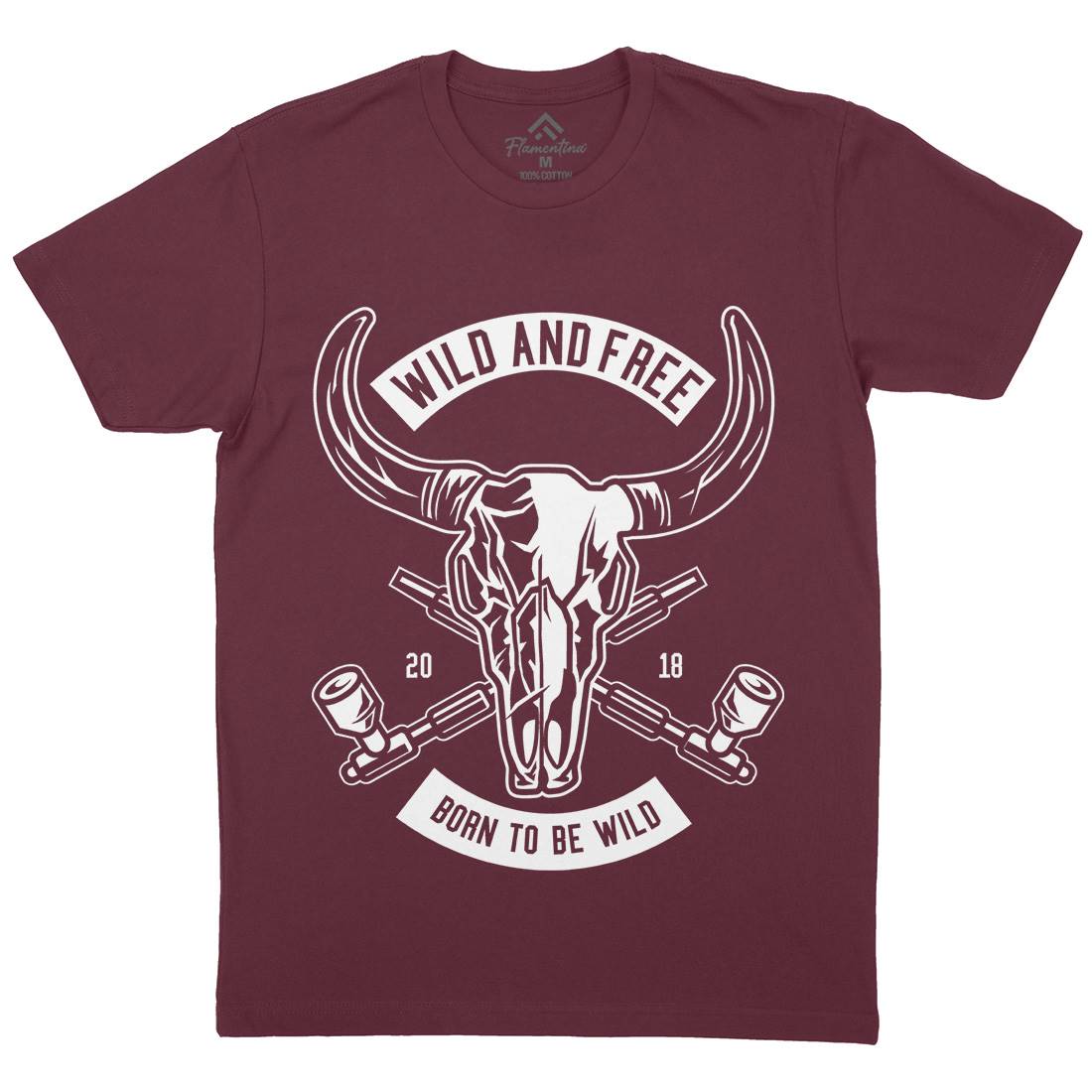 Wild And Free Mens Crew Neck T-Shirt American B669