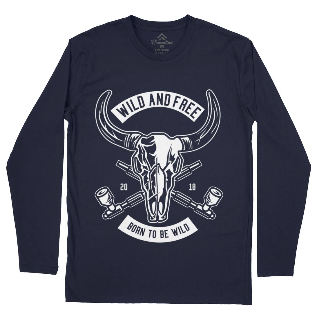 Wild And Free Mens Long Sleeve T-Shirt American B669