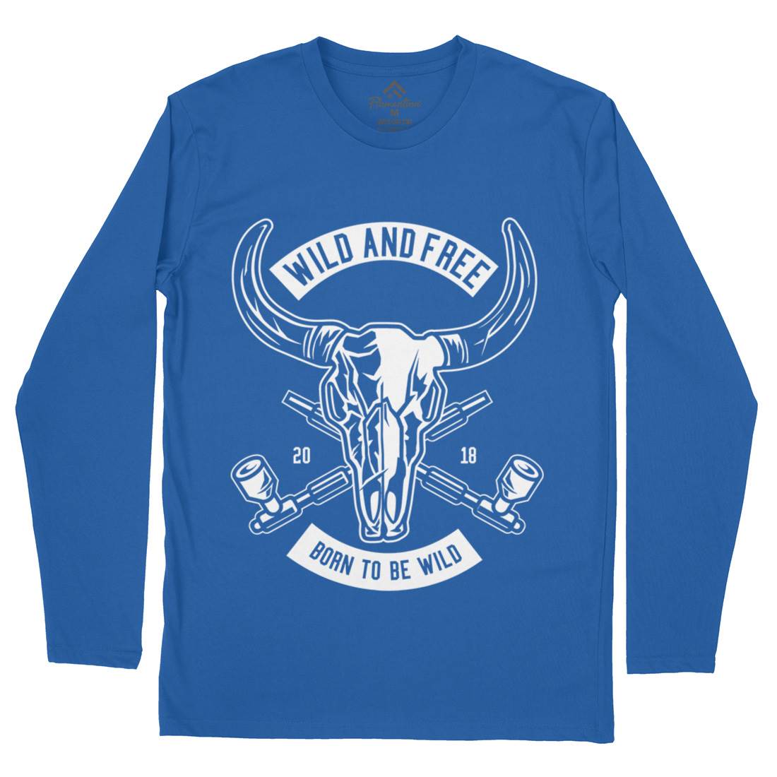 Wild And Free Mens Long Sleeve T-Shirt American B669