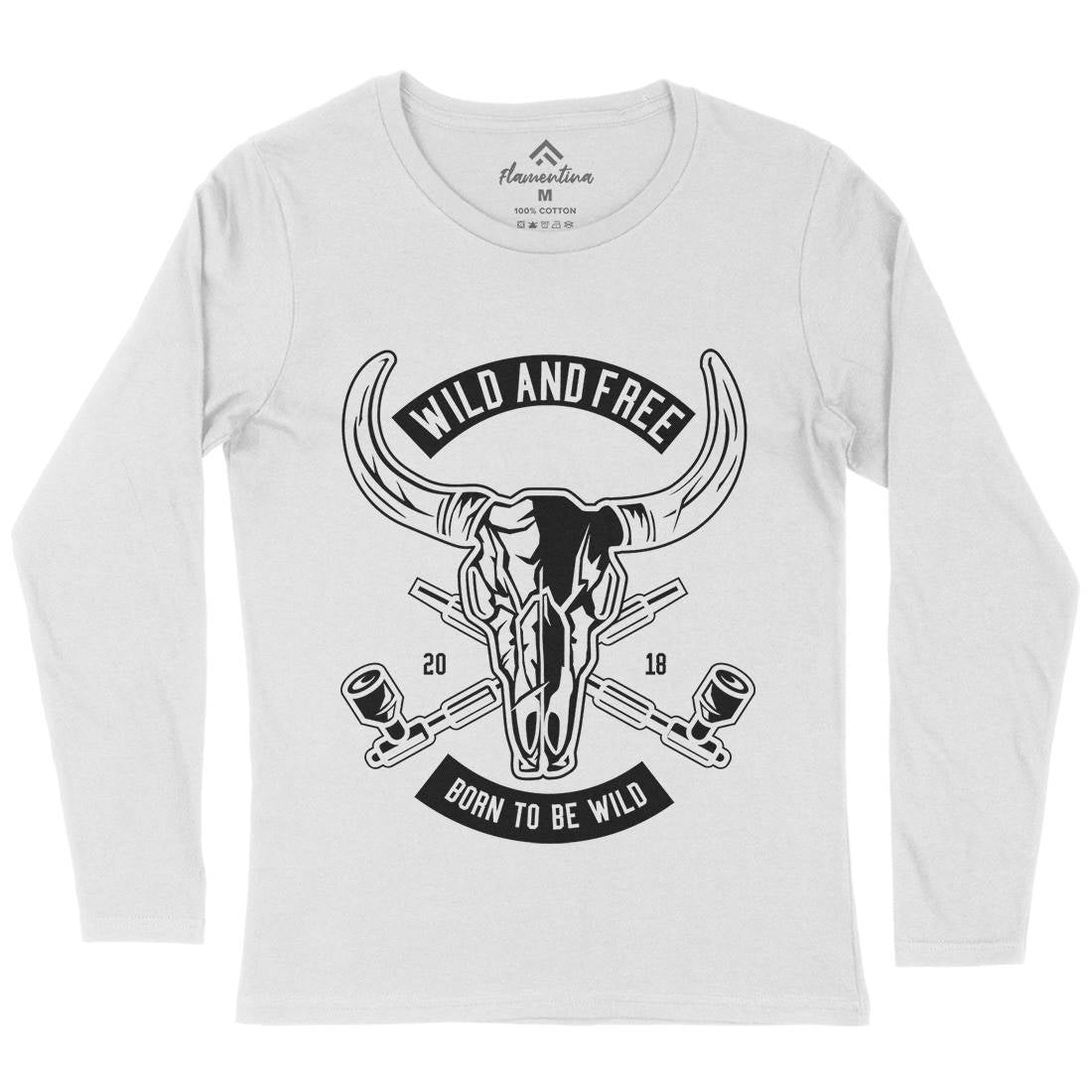 Wild And Free Womens Long Sleeve T-Shirt American B669