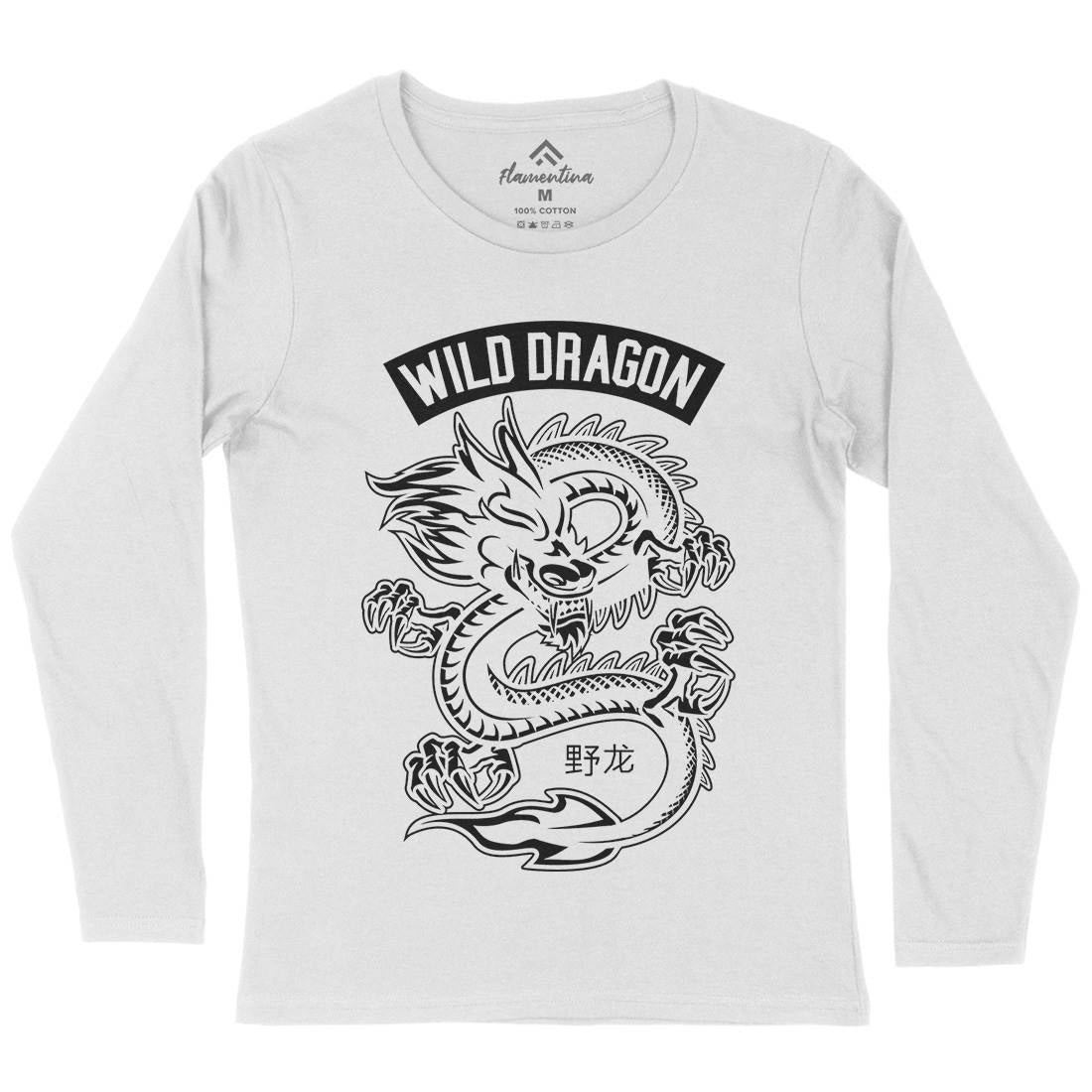 Wild Dragon Womens Long Sleeve T-Shirt Asian B670