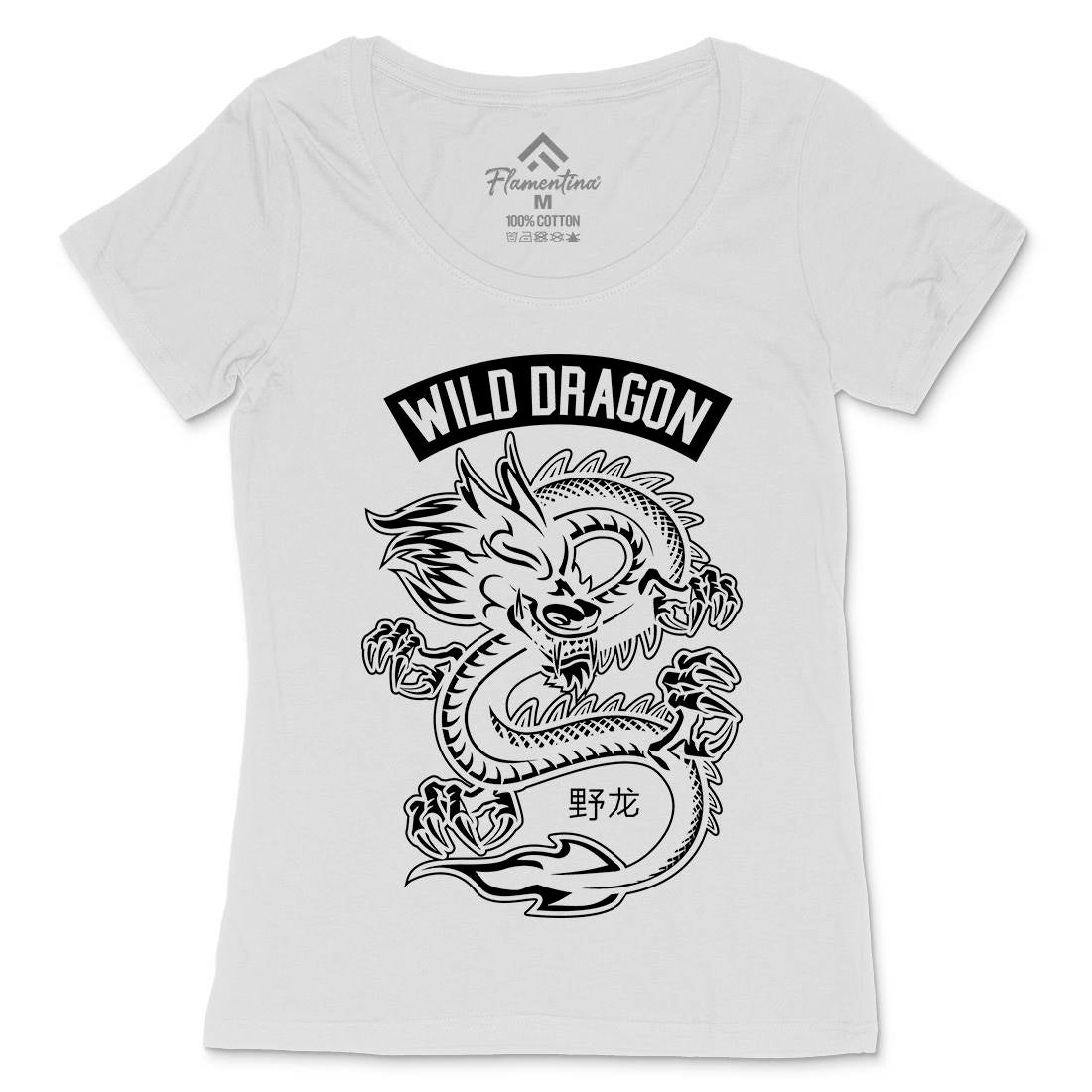 Wild Dragon Womens Scoop Neck T-Shirt Asian B670