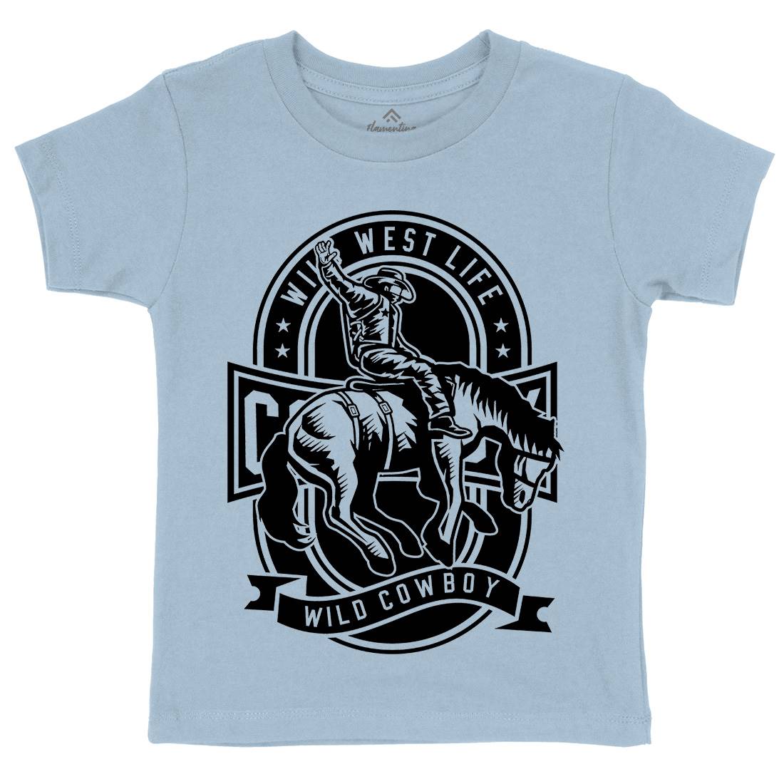Wild West Kids Crew Neck T-Shirt American B671