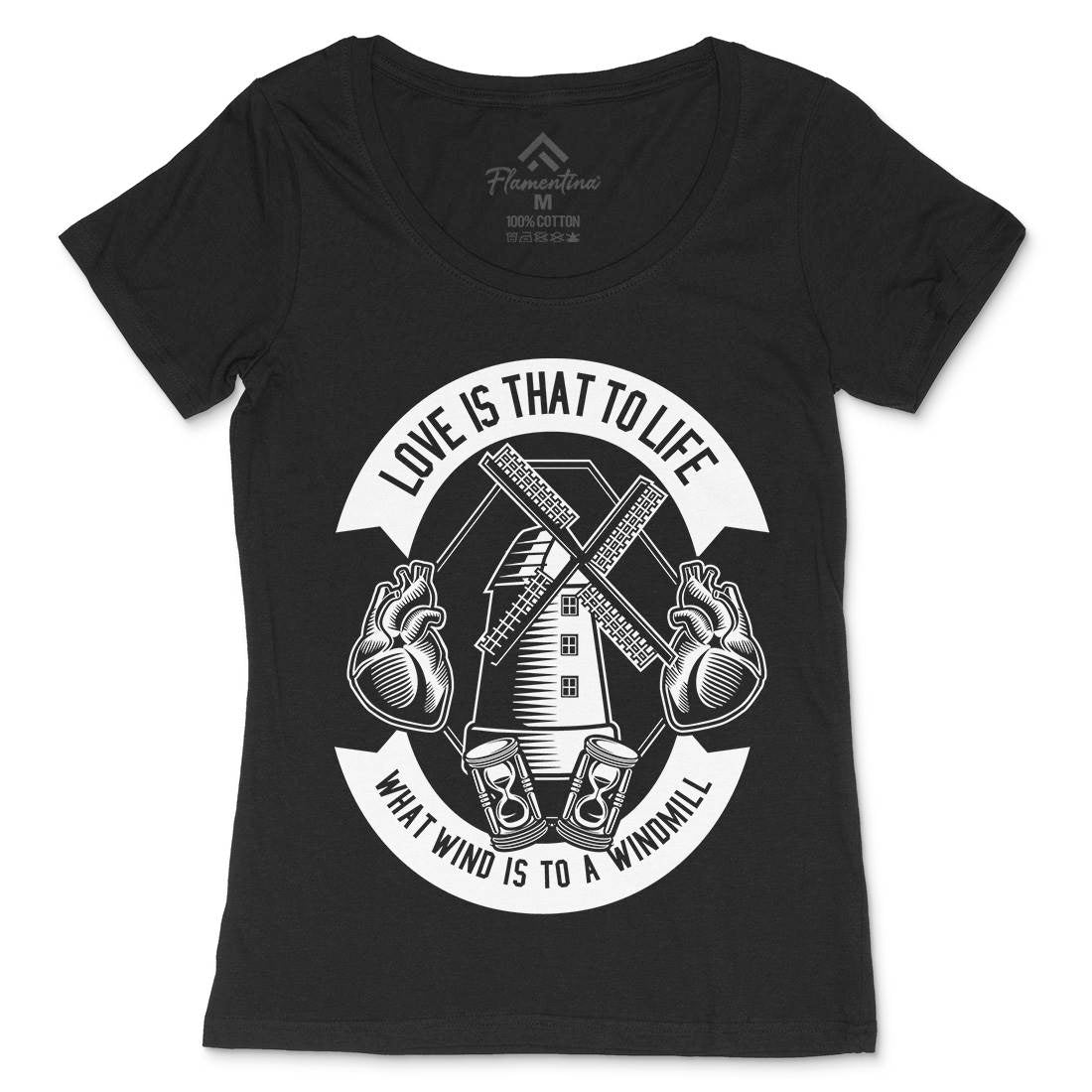Windmill Womens Scoop Neck T-Shirt Retro B672