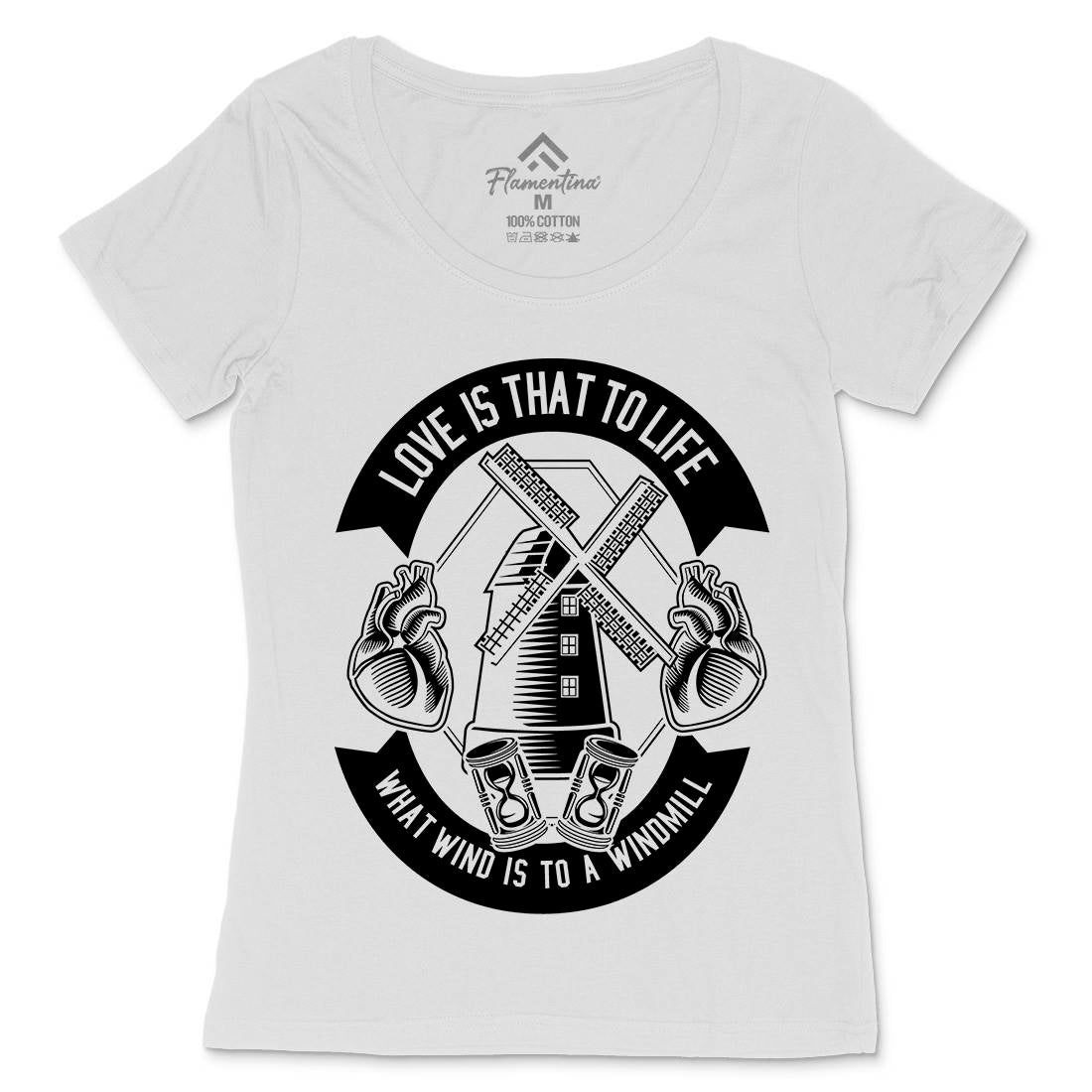 Windmill Womens Scoop Neck T-Shirt Retro B672
