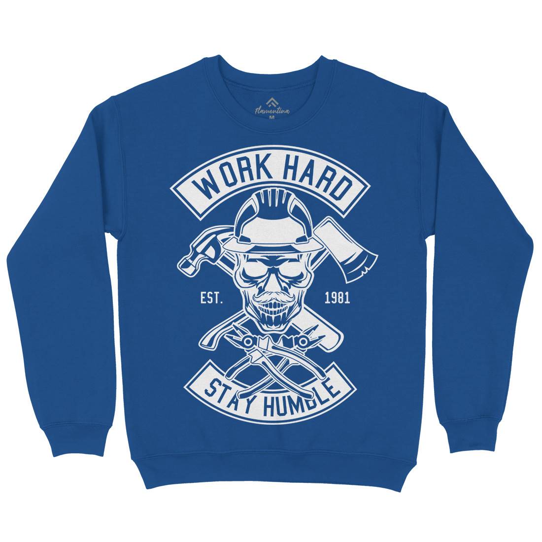 Work Hard Mens Crew Neck Sweatshirt Retro B673