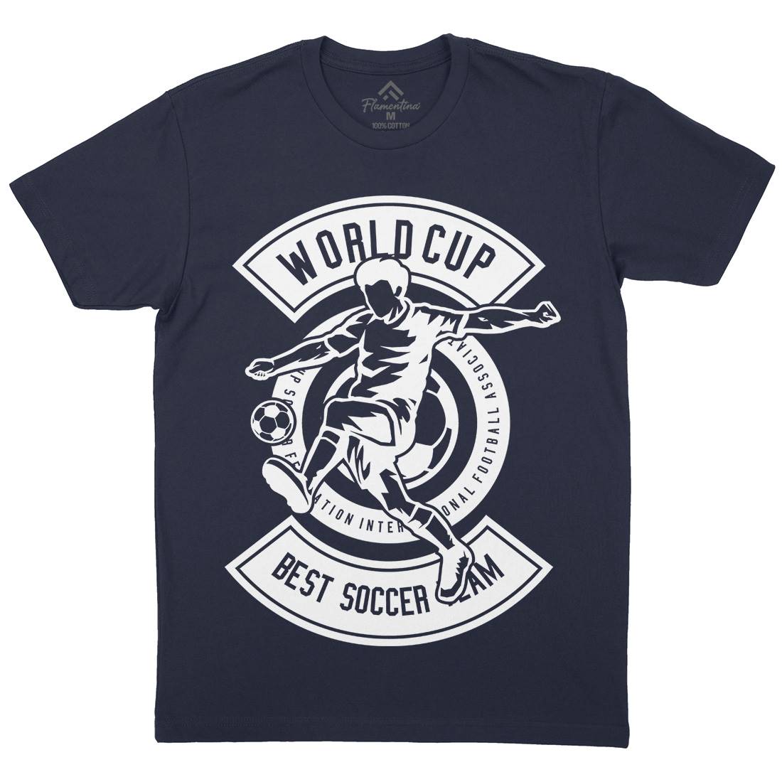 World Cup Soccer Mens Organic Crew Neck T-Shirt Sport B675