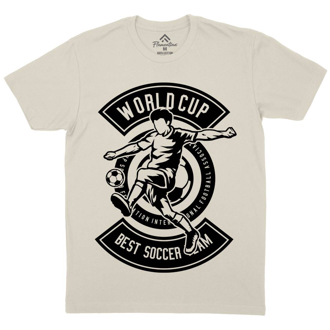 World Cup Soccer Mens Organic Crew Neck T-Shirt Sport B675