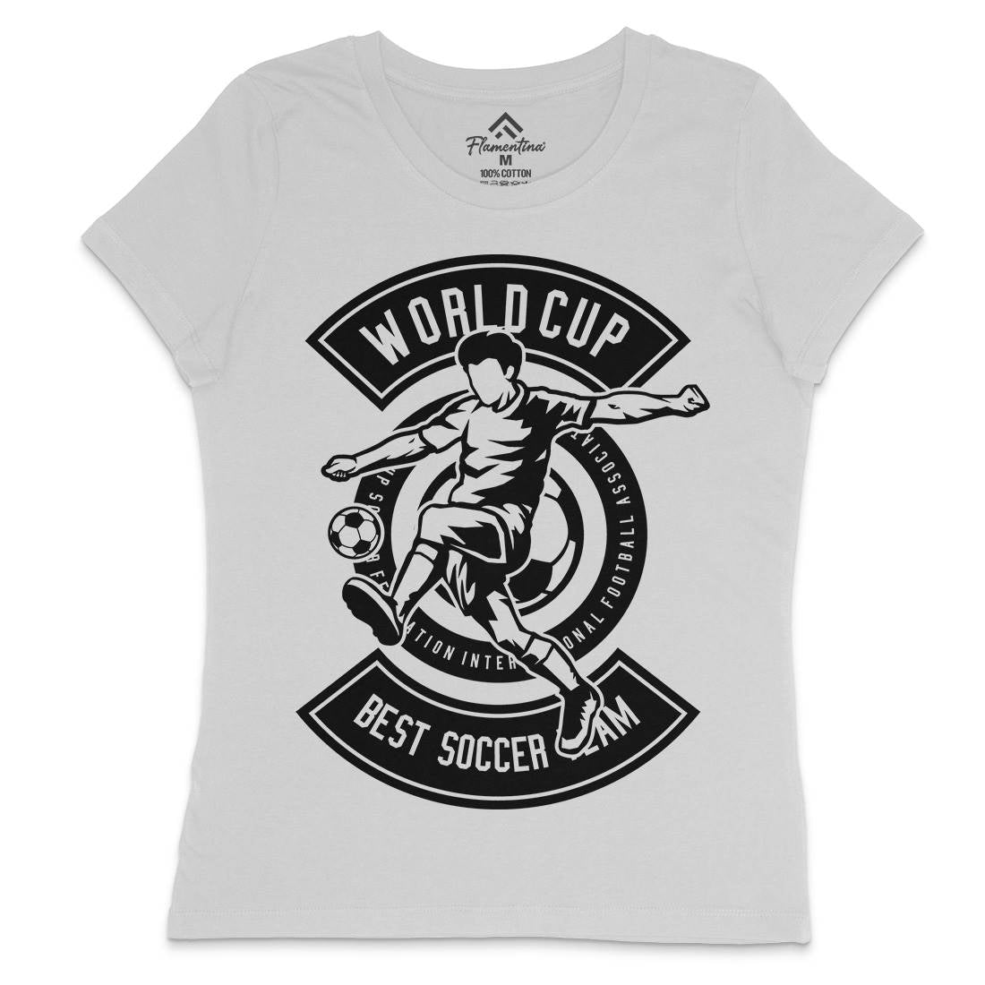 World Cup Soccer Womens Crew Neck T-Shirt Sport B675