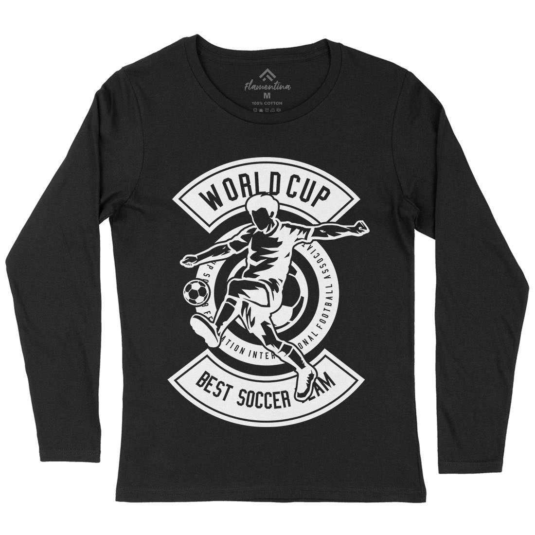 World Cup Soccer Womens Long Sleeve T-Shirt Sport B675