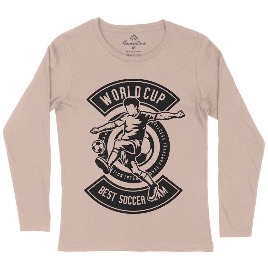 World Cup Soccer Womens Long Sleeve T-Shirt Sport B675