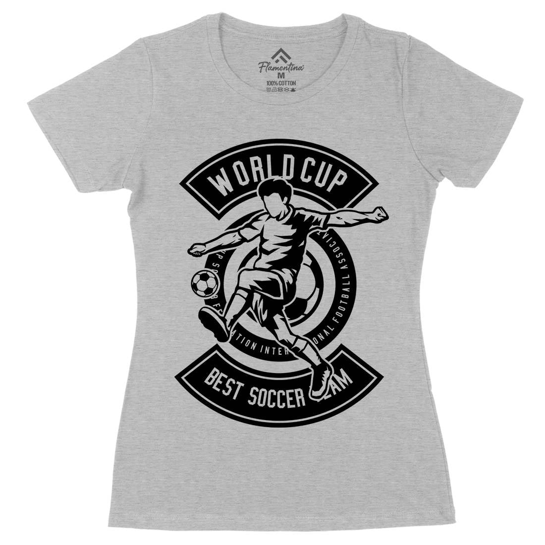 World Cup Soccer Womens Organic Crew Neck T-Shirt Sport B675
