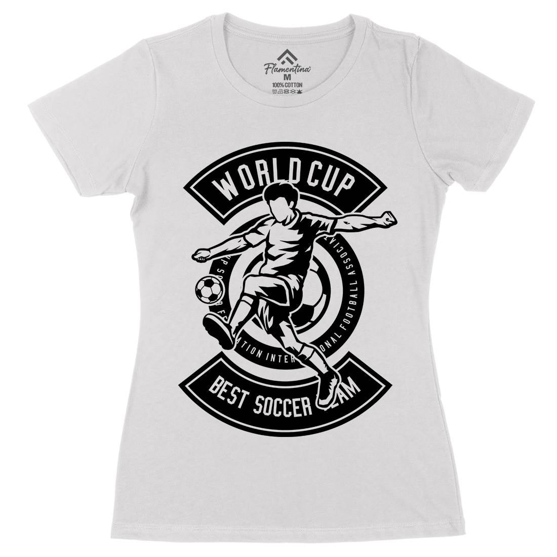 World Cup Soccer Womens Organic Crew Neck T-Shirt Sport B675