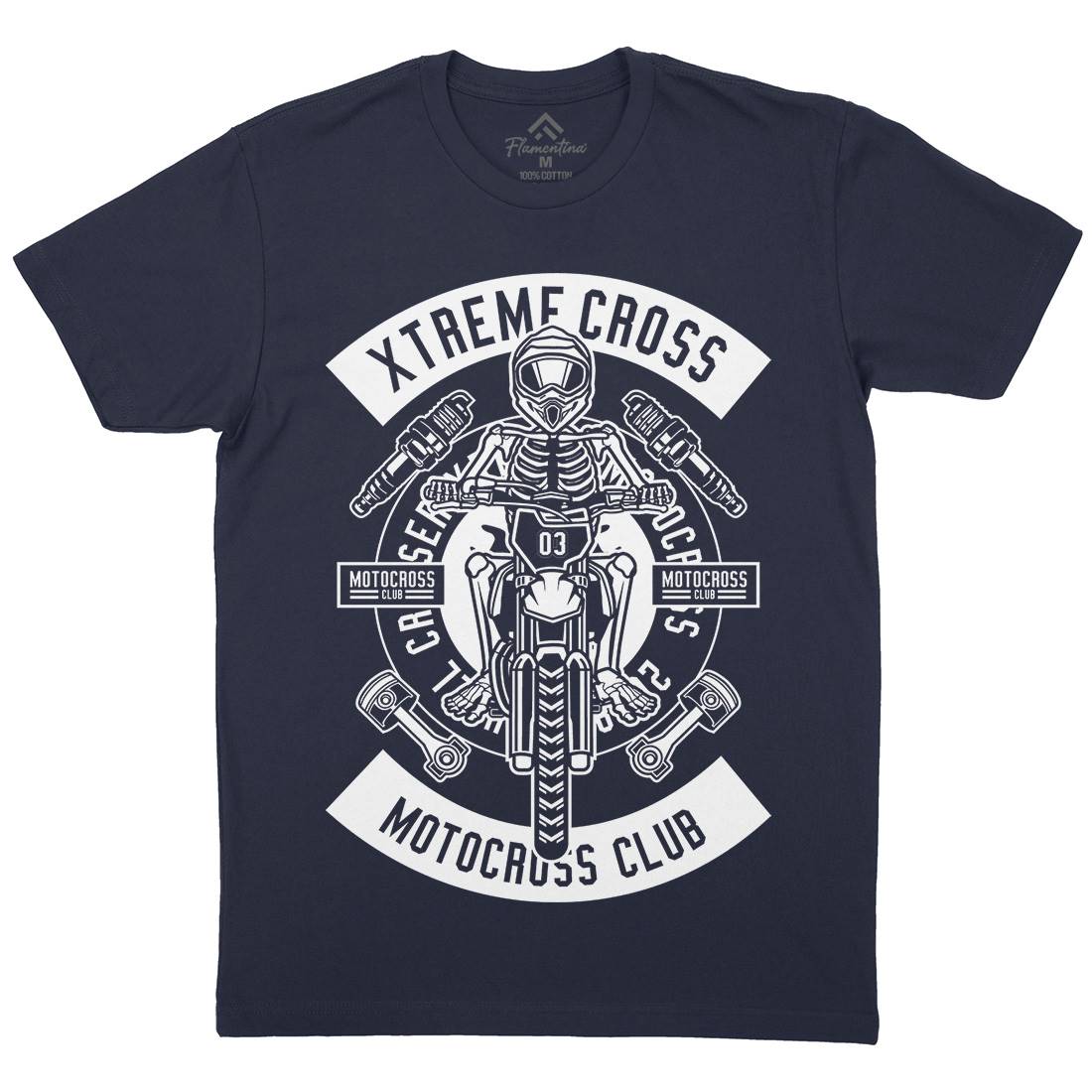 Xtreme Cross Mens Organic Crew Neck T-Shirt Motorcycles B676