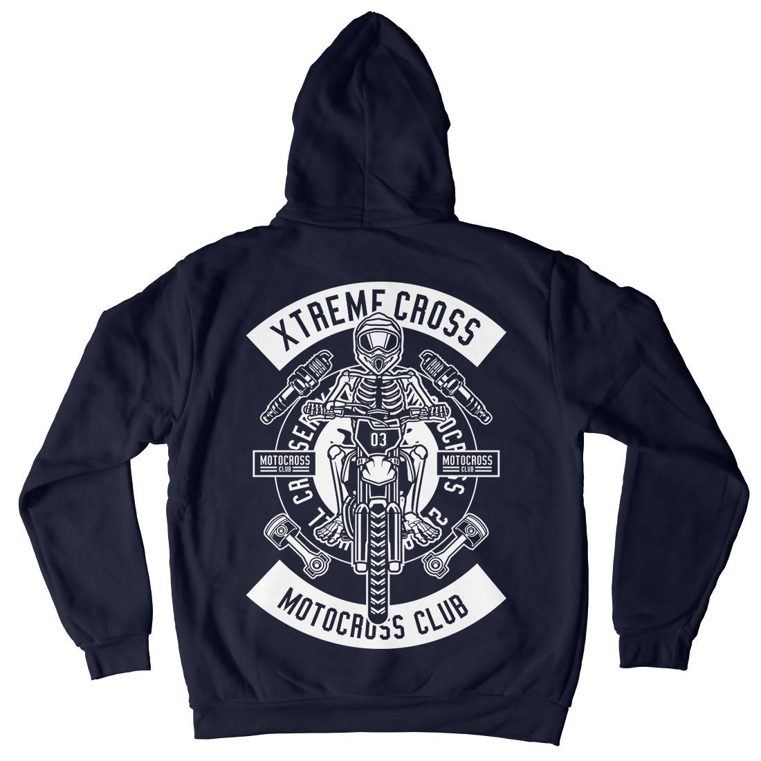 Xtreme Cross Mens Hoodie With Pocket Motorcycles B676