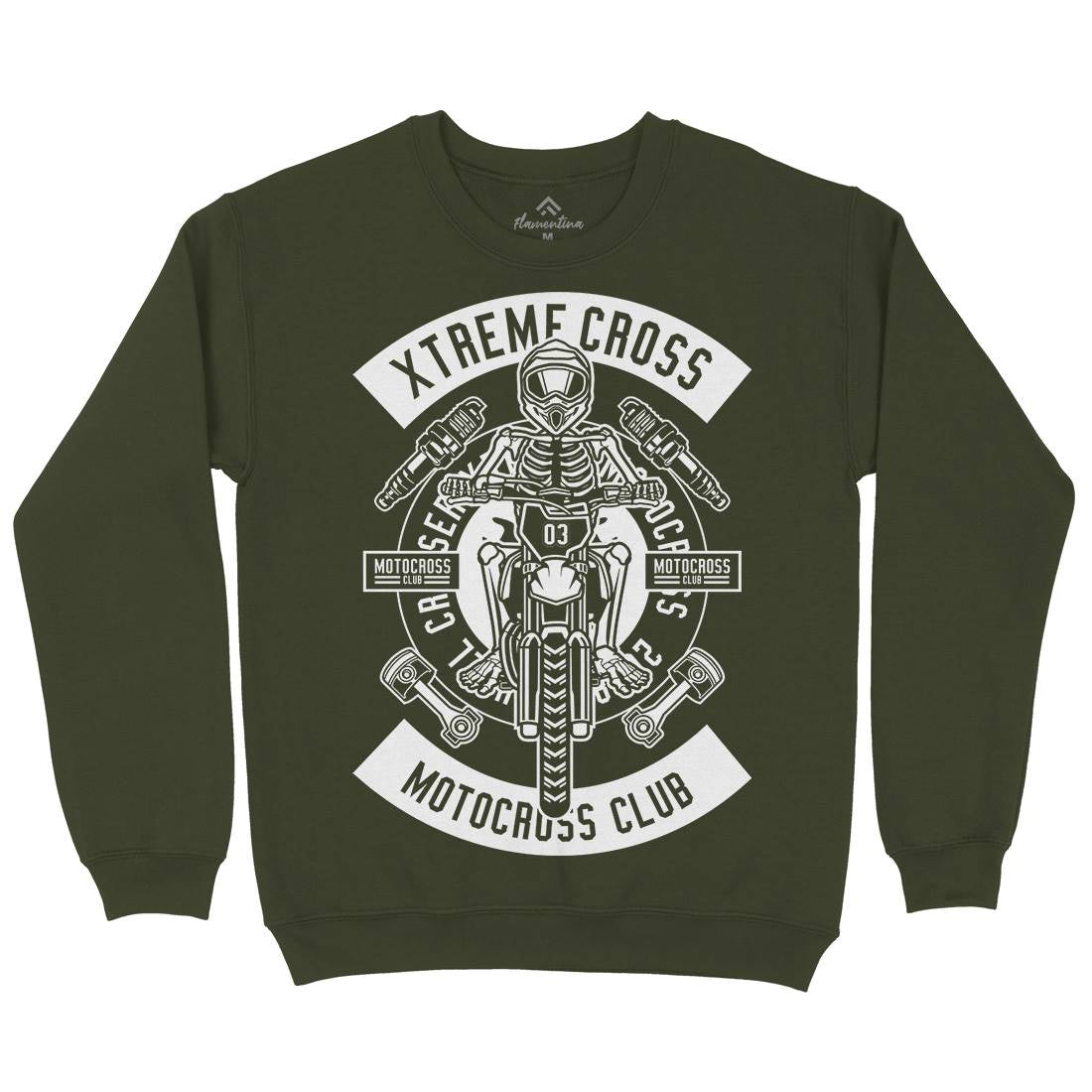 Xtreme Cross Mens Crew Neck Sweatshirt Motorcycles B676