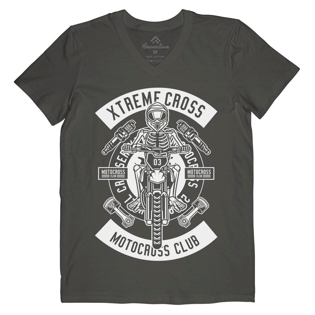 Xtreme Cross Mens V-Neck T-Shirt Motorcycles B676