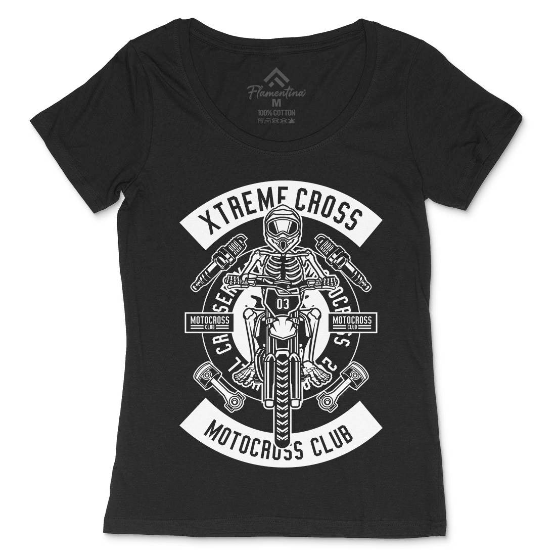 Xtreme Cross Womens Scoop Neck T-Shirt Motorcycles B676