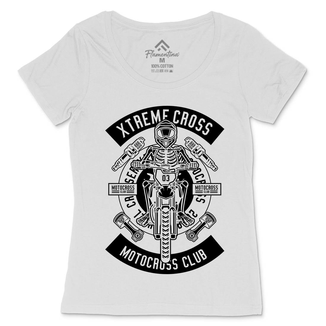 Xtreme Cross Womens Scoop Neck T-Shirt Motorcycles B676