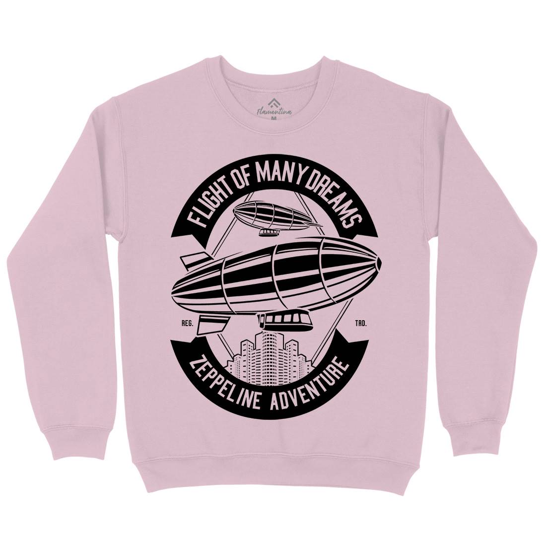 Zeppelin Adventure Kids Crew Neck Sweatshirt Retro B677