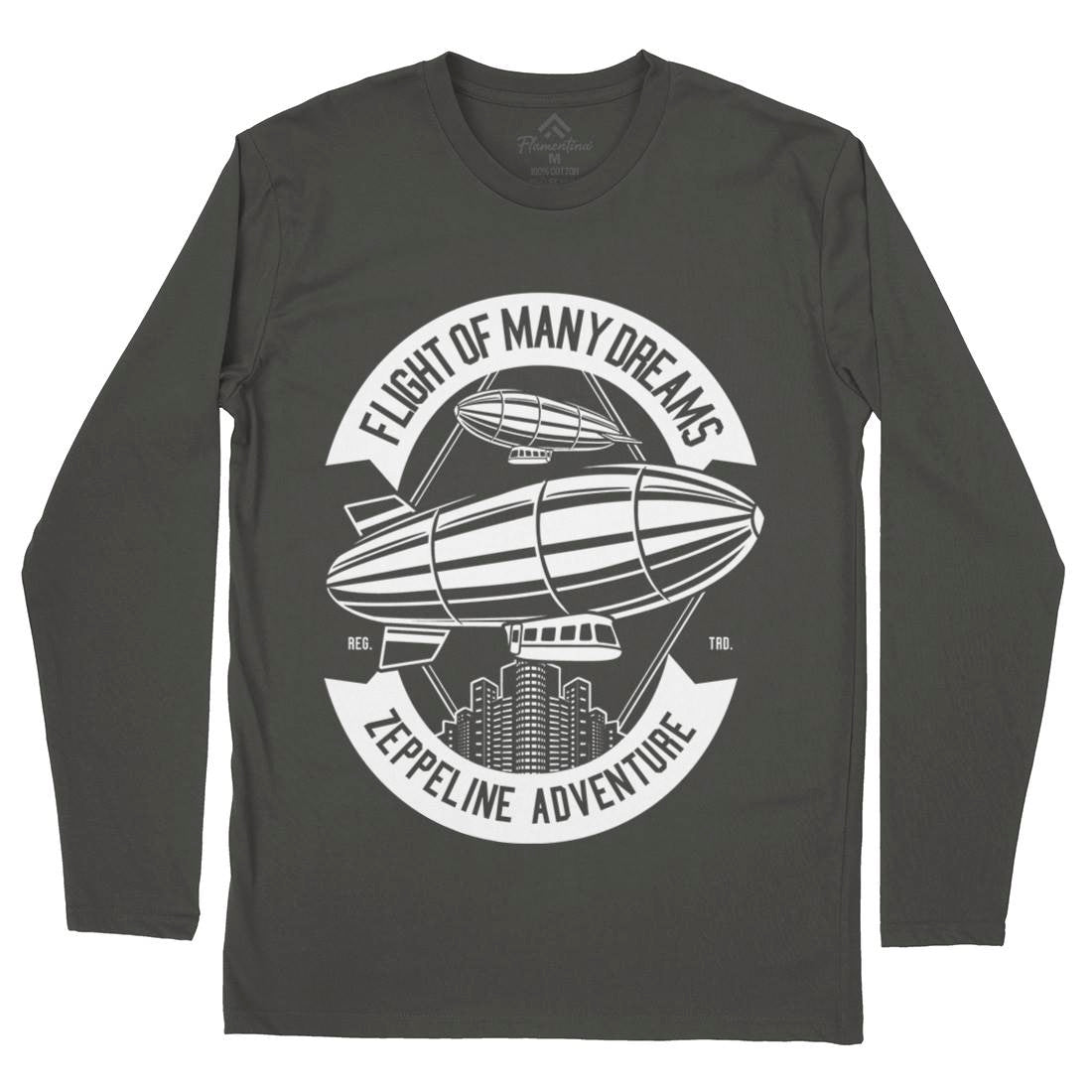 Zeppelin Adventure Mens Long Sleeve T-Shirt Retro B677