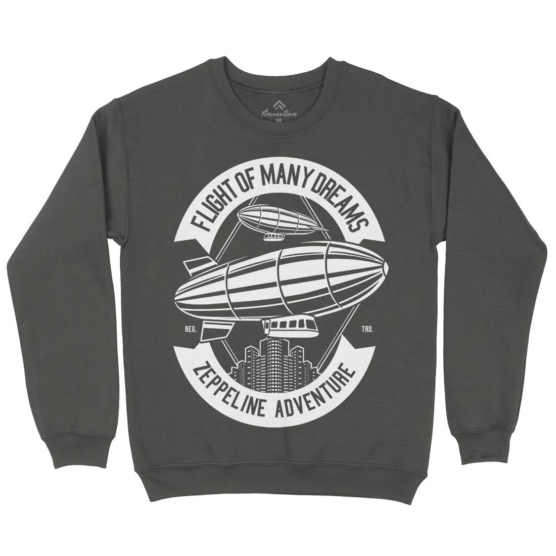 Zeppelin Adventure Kids Crew Neck Sweatshirt Retro B677