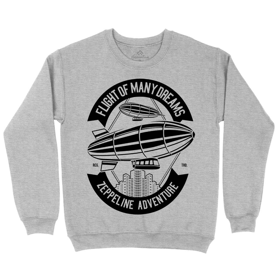 Zeppelin Adventure Mens Crew Neck Sweatshirt Retro B677
