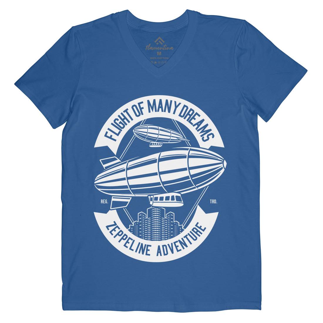 Zeppelin Adventure Mens V-Neck T-Shirt Retro B677