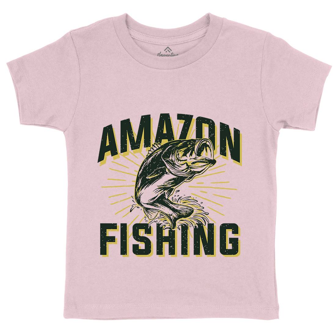 Amazon Kids Crew Neck T-Shirt Fishing B678