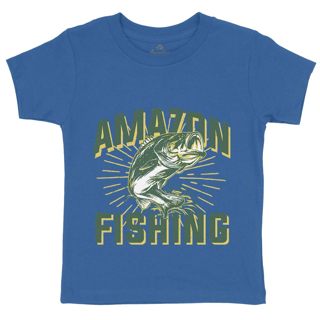 Amazon Kids Organic Crew Neck T-Shirt Fishing B678