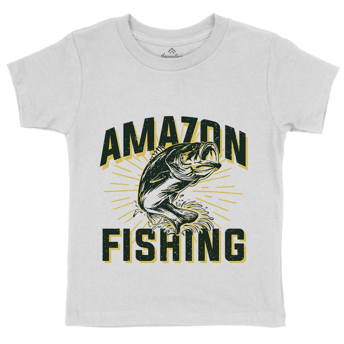 Amazon Kids Organic Crew Neck T-Shirt Fishing B678