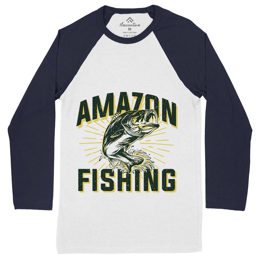 Amazon Mens Long Sleeve Baseball T-Shirt Fishing B678