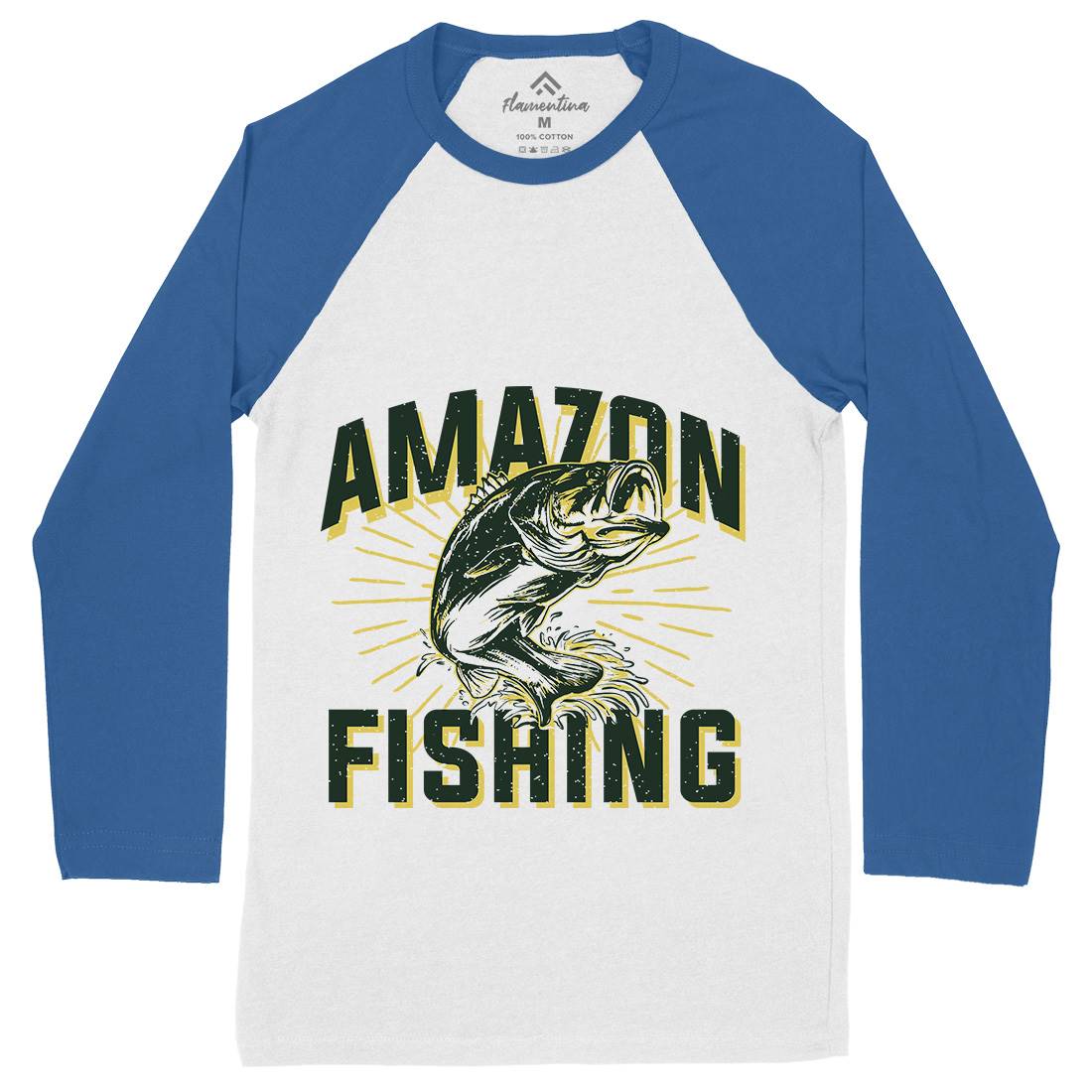 Amazon Mens Long Sleeve Baseball T-Shirt Fishing B678