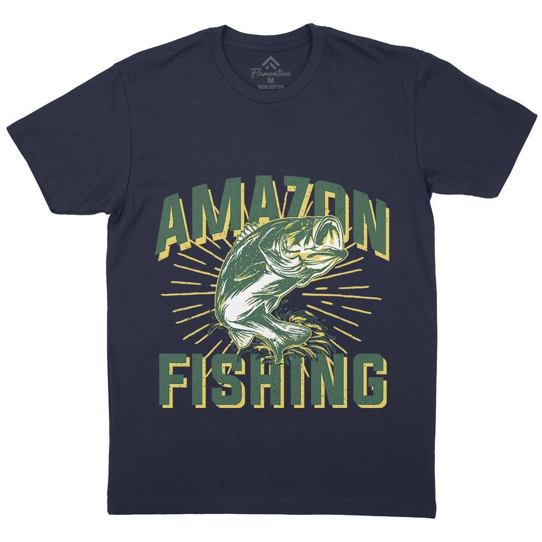 Amazon Mens Crew Neck T-Shirt Fishing B678